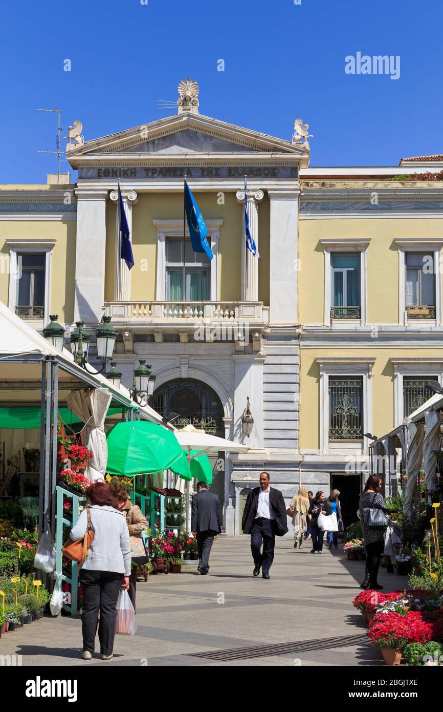 Banque nationale de Grèce, place Kotzia, Athènes, région Attica, Grèce, Europe Banque D'Images