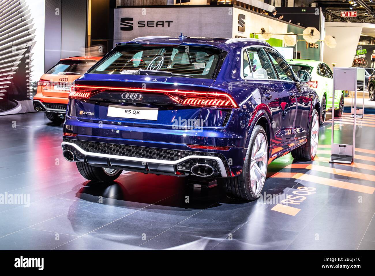 Bruxelles, Belgique, Jan 09, 2020: Toute nouvelle Audi RS au salon de l'automobile de Bruxelles, SUV produite par le constructeur automobile allemand Audi AG Banque D'Images