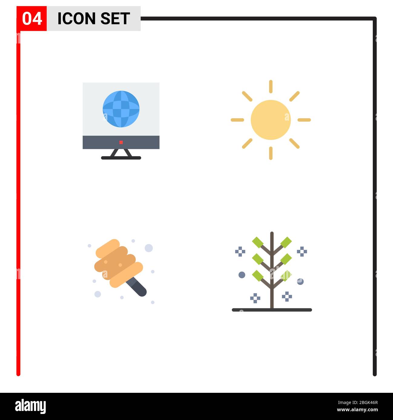 Ensemble de 4 icônes d'interface utilisateur modernes symboles signes pour la communication, bonbons, Web, nourriture, cracker Editable Vector Design Elements Illustration de Vecteur