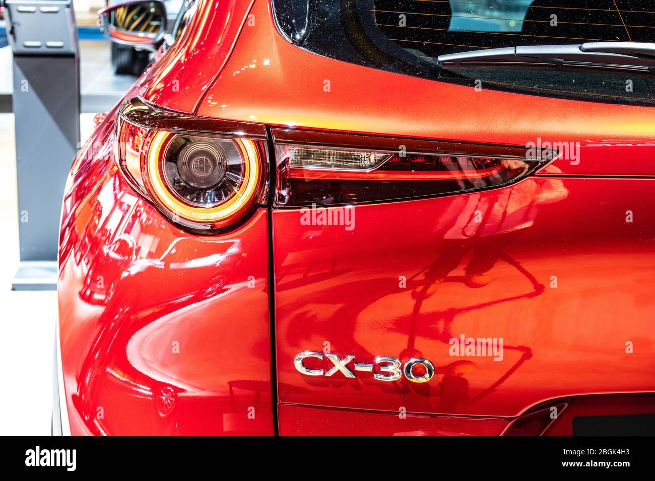 Bruxelles, Belgique, Jan 09, 2020: Mazda CX-30 Skyactif Technology au salon de l'automobile de Bruxelles, SUV croisé sous-compact fabriqué au Japon par Mazda Banque D'Images