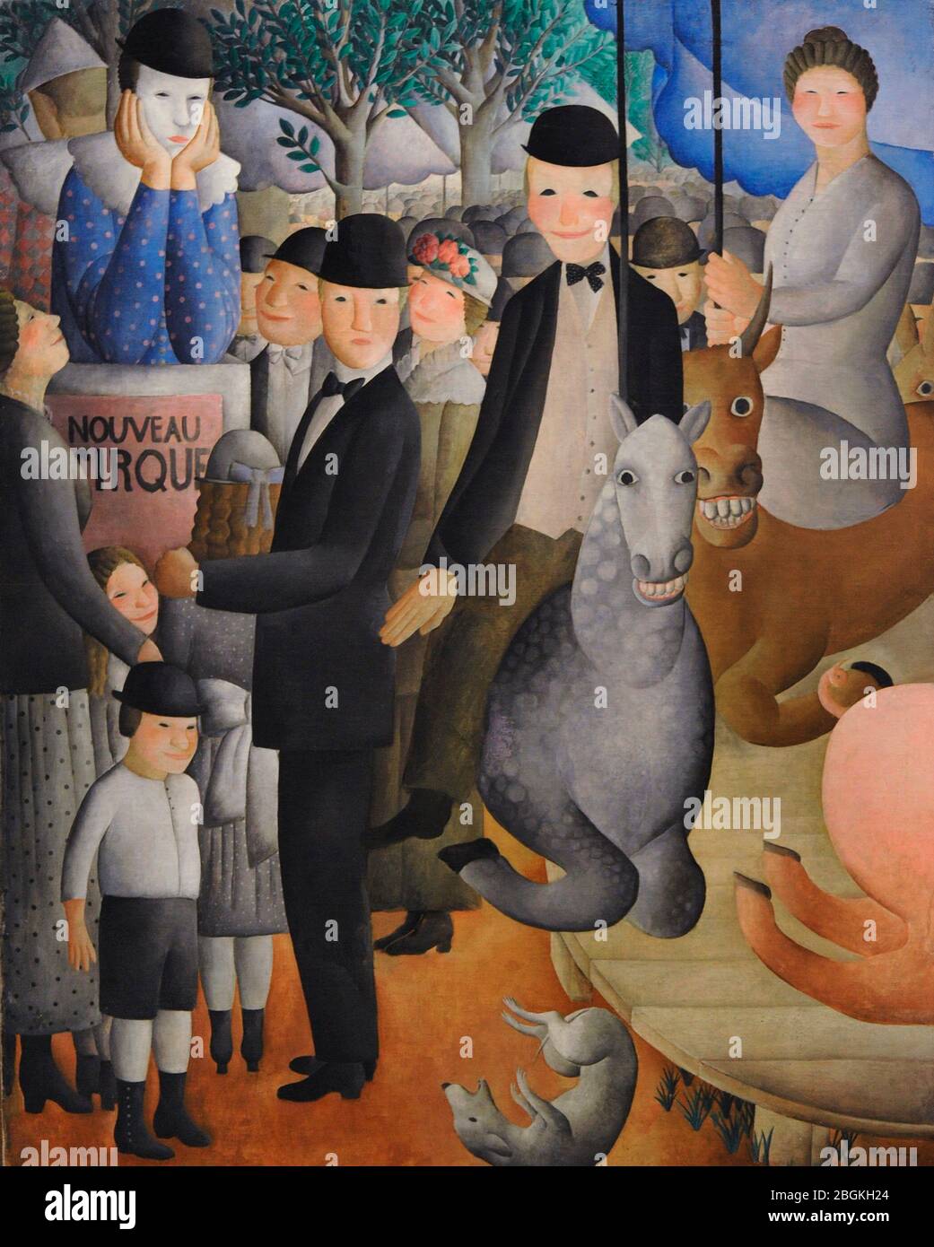 Olga Sacharoff (1889-1967). Pintora española de origen ruso. Tiovivo en la feria, hacia 1934. Óleo sobre lienzo, 160 x 130 cm. Museo Nacional Centro de Arte Reina Sofía. Madrid. España. Banque D'Images