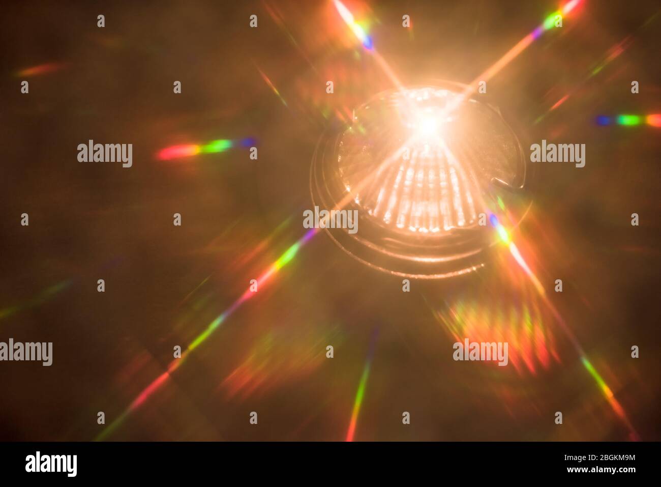 sept couleurs spectrales lumière réflexe de puce de silicium Banque D'Images