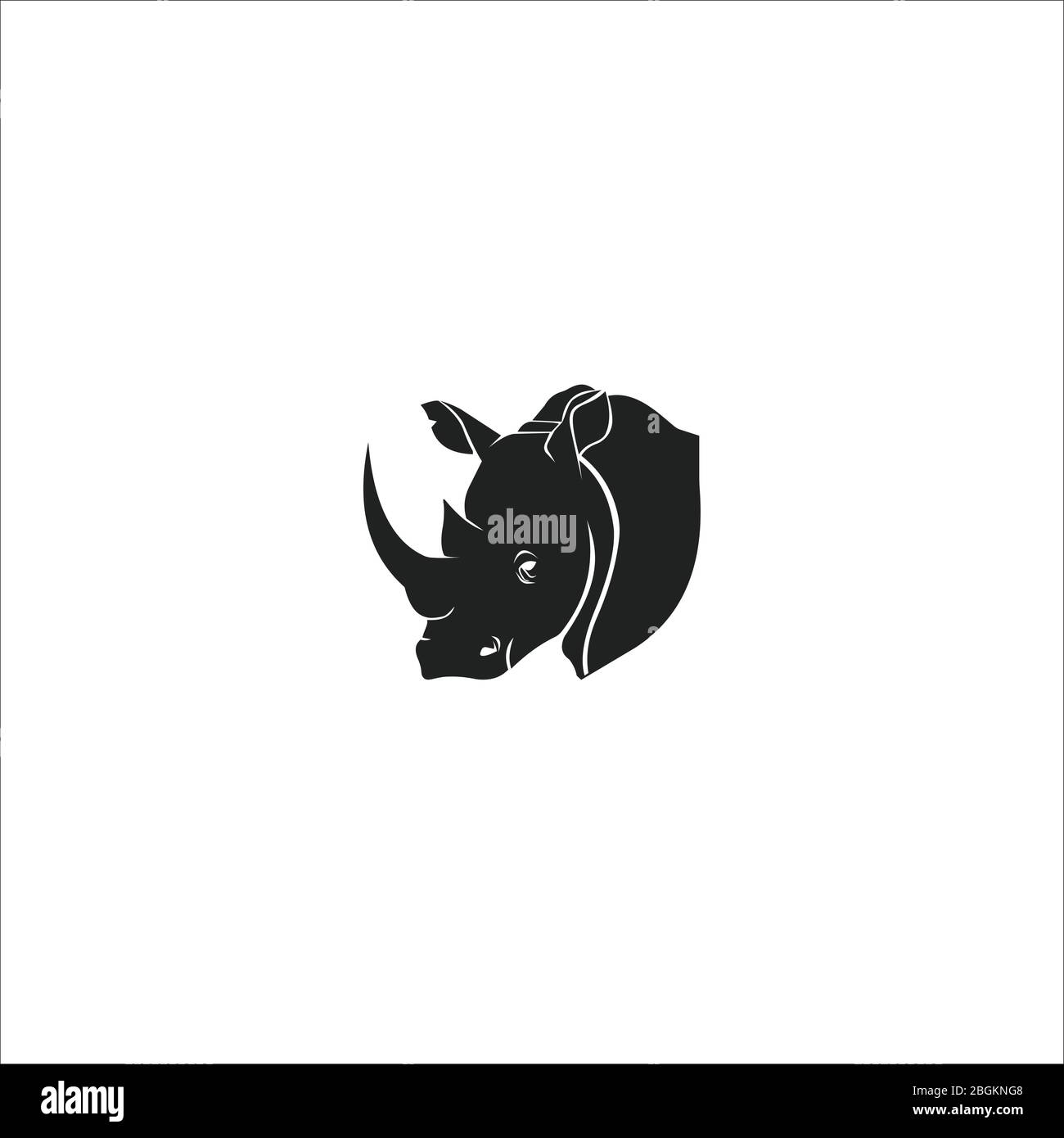 Modèle de logo animal Rhino Illustration de Vecteur