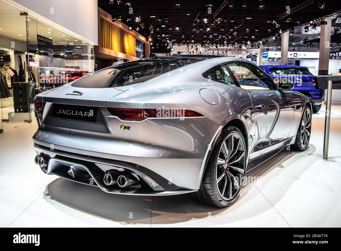 Bruxelles, Belgique, janvier 2020 : Jaguar F-Type R, Brussels Motor Show, voiture de sport à deux places, fabriquée par Jaguar, constructeur automobile de luxe britannique Banque D'Images