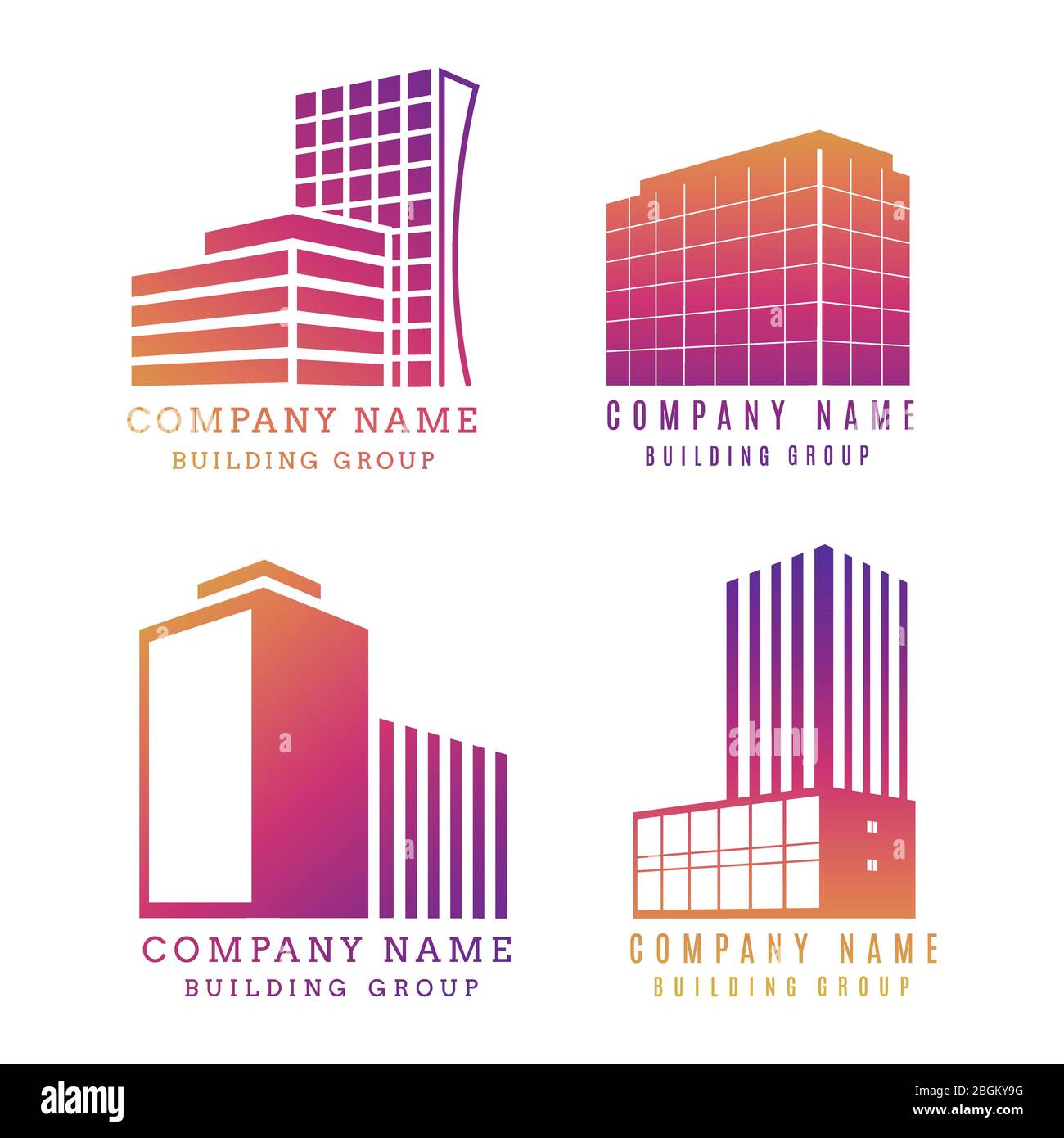 Logo immobilier isolé sur fond blanc. Illustration de la conception de l'emblème du bâtiment moderne vectoriel Illustration de Vecteur