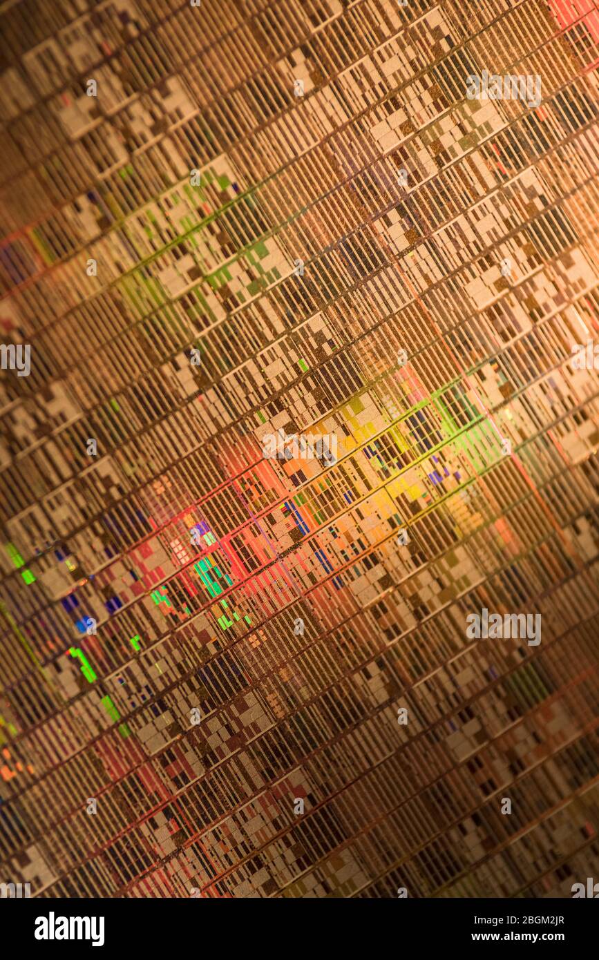 Gros plan de la wafer de silicium Banque D'Images