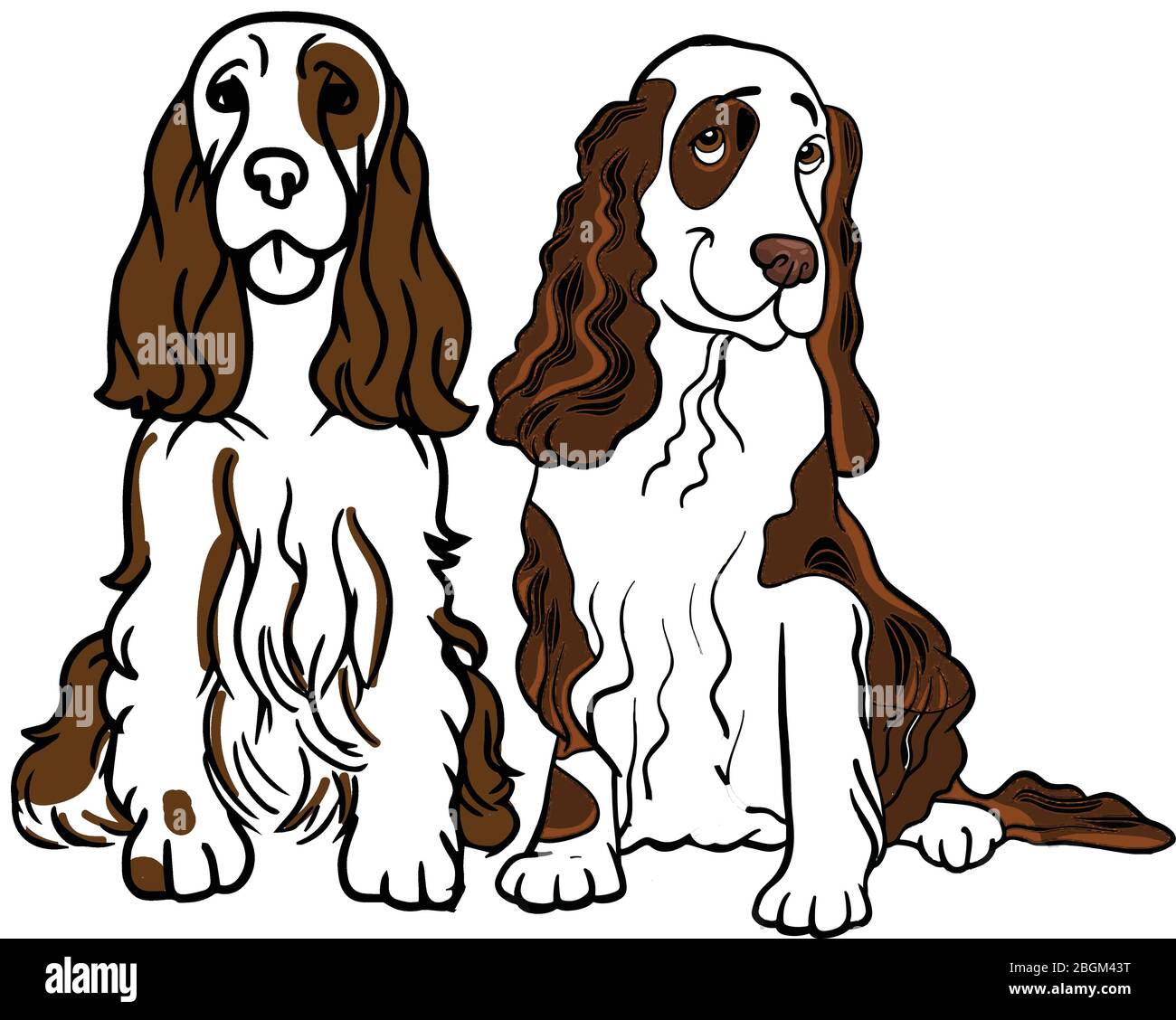 deux chiens bruns assis ensemble vecteur illustration concept Illustration de Vecteur