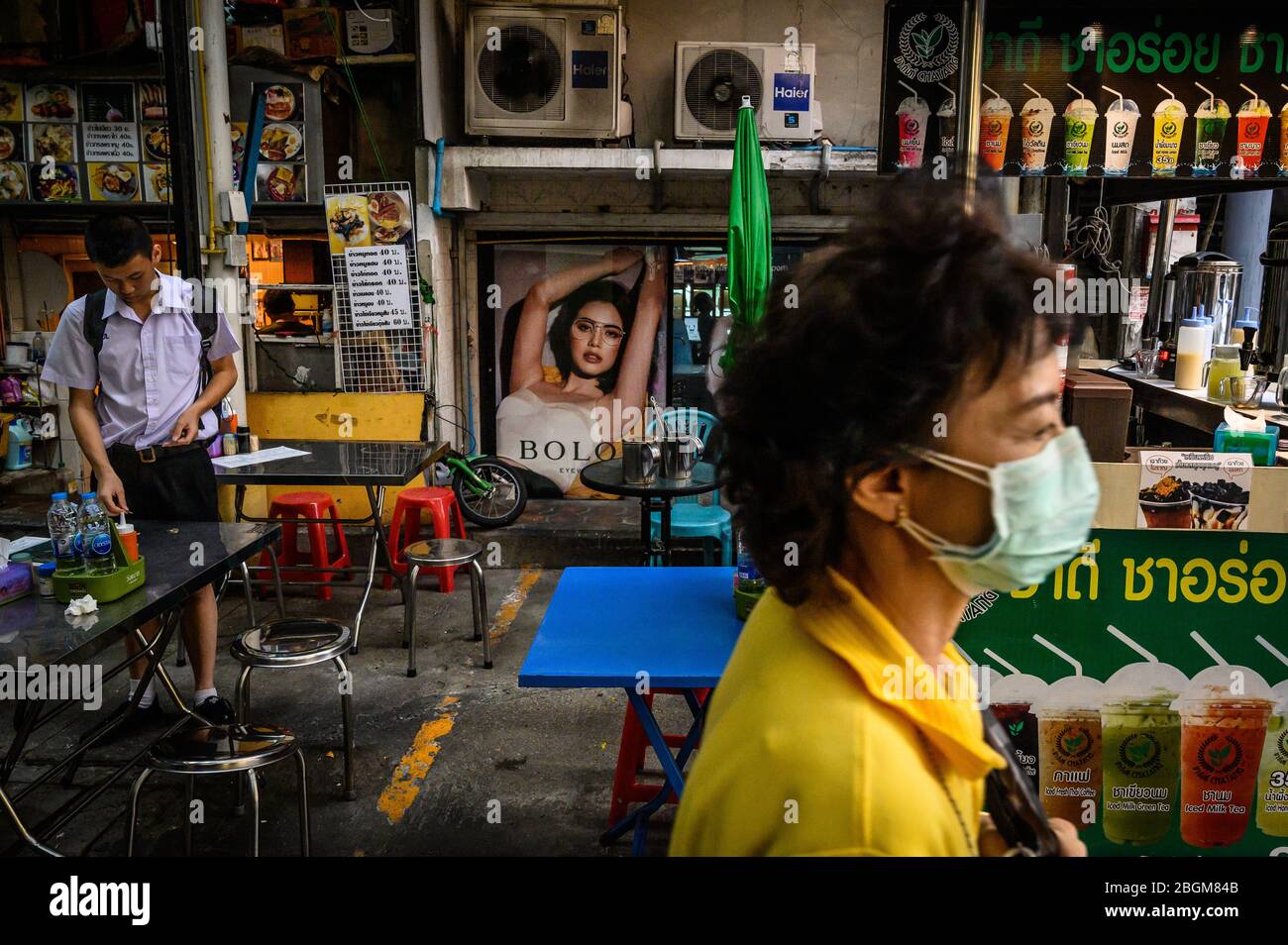Scène de marché au marché de Phahulat, Bangkok, Thaïlande Banque D'Images