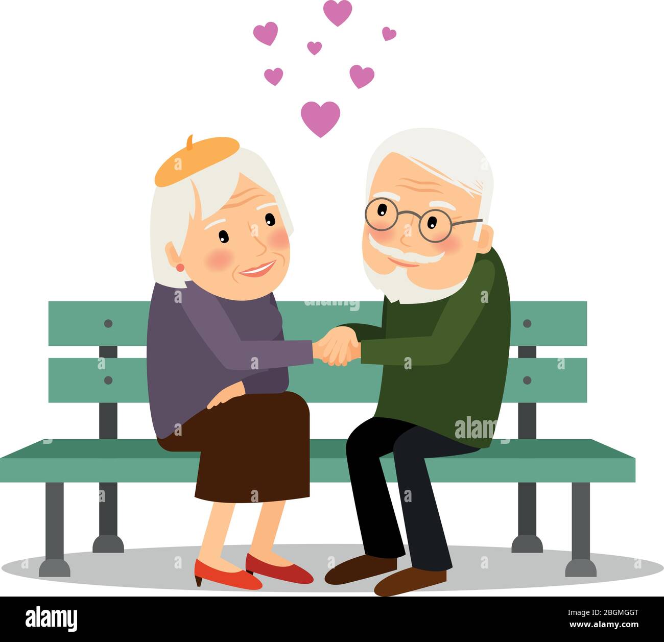 Couple Senior Amoureux Personnes g es Siting Ensemble Sur Banc 