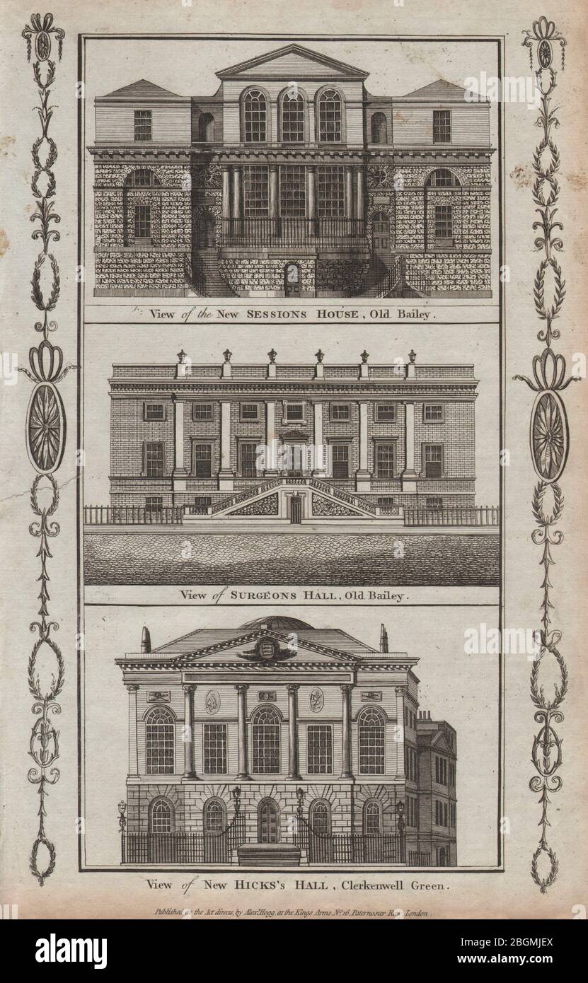 Old Bailey & Middlesex sessions House, Clerkenwell. Salle des chirurgiens. THORNTON 1784 Banque D'Images