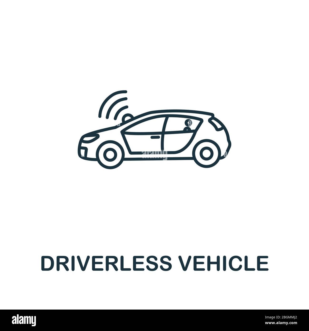 Icône de véhicule sans conducteur de la collection d'intelligence artificielle. Une simple ligne icône véhicule sans pilote pour les modèles, la conception Web et les infographies Illustration de Vecteur