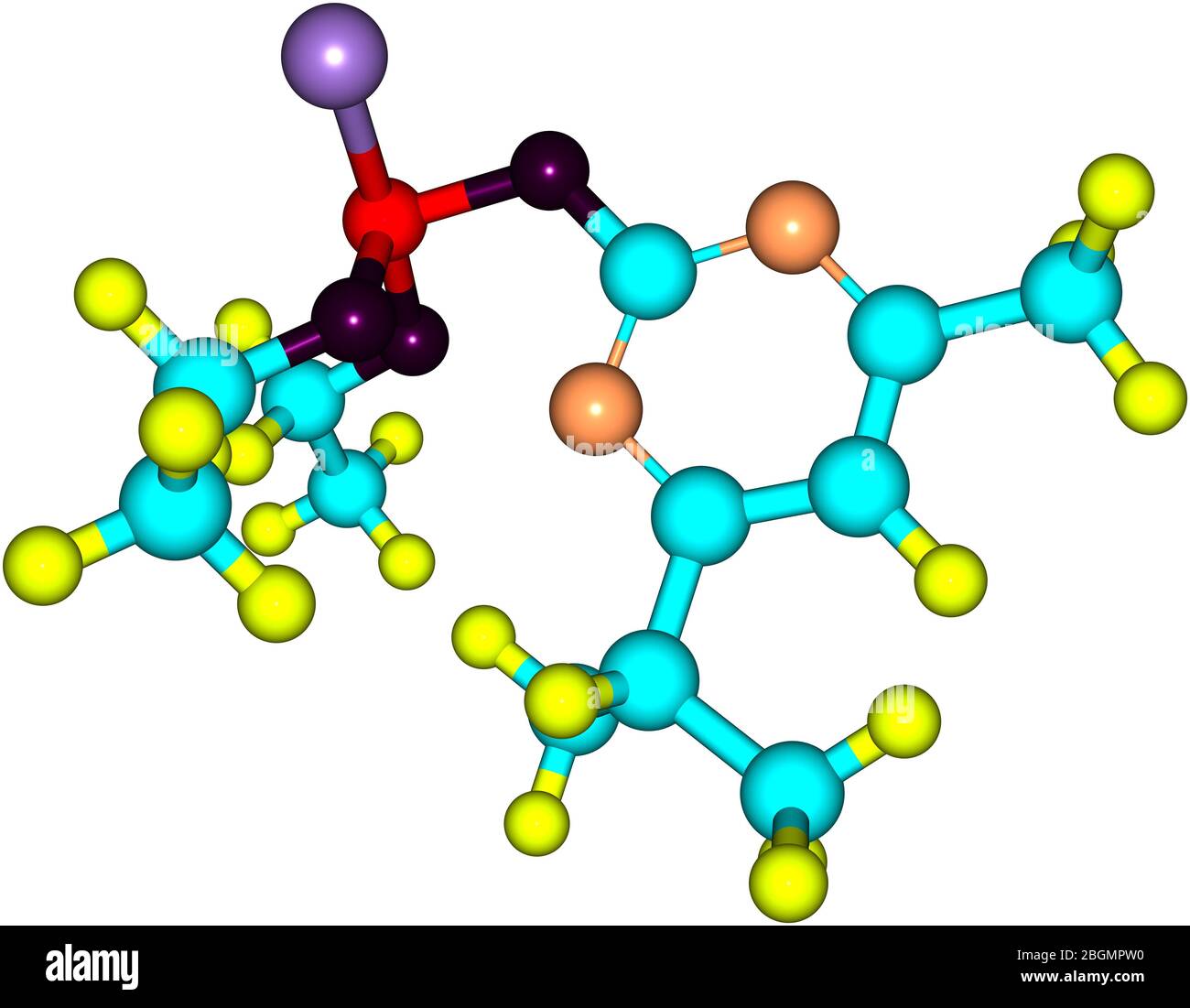 Le diazinon est un liquide brun incolore à brun foncé, est un ester d'acide thiophosphorique développé en 1952. illustration ed Banque D'Images