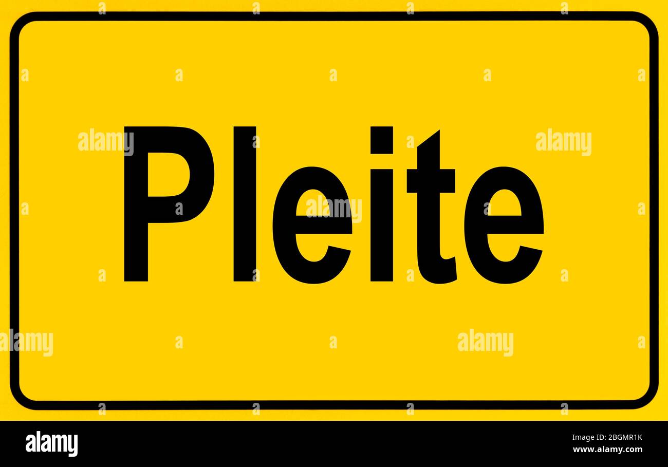 Image de symbole, signe de nom de lieu, faillite, crise de Corona, Allemagne Banque D'Images