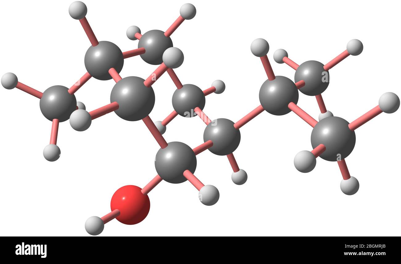 Le menthol est un composé organique fait synthétiquement ou obtenu à partir de menthe de maïs, de menthe poivrée ou d'autres huiles de menthe. C'est une substance cireuse et cristalline. 3 Banque D'Images