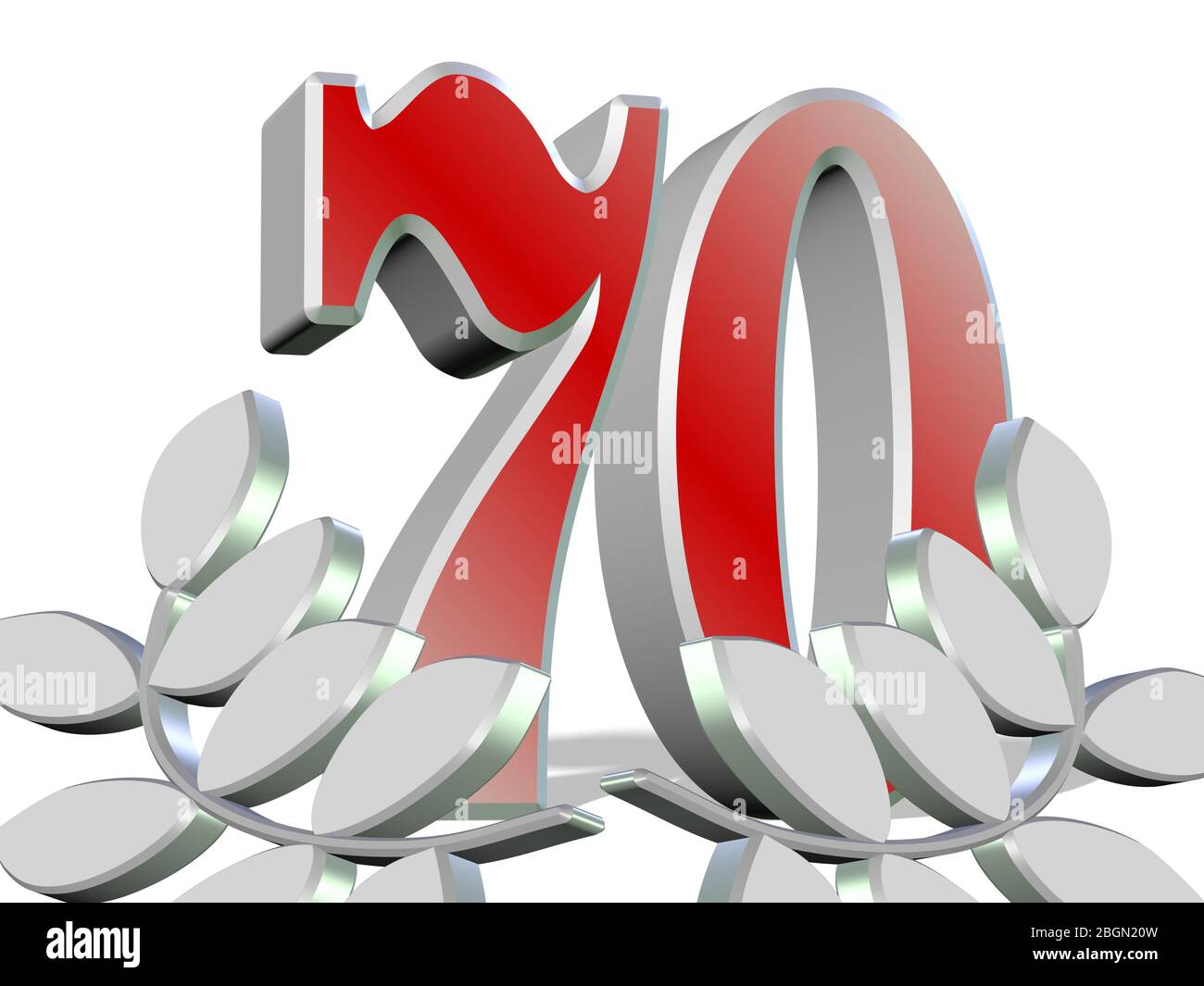 Anniversaire 70 ans, illustration tridimensionnelle Banque D'Images