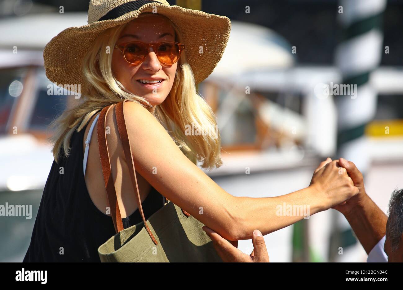 VENISE, ITALIE - 29 AOÛT : Olivia Hamilton est visible lors du 75ème Festival du film de Venise le 29 août 2018 à Venise, Italie Banque D'Images