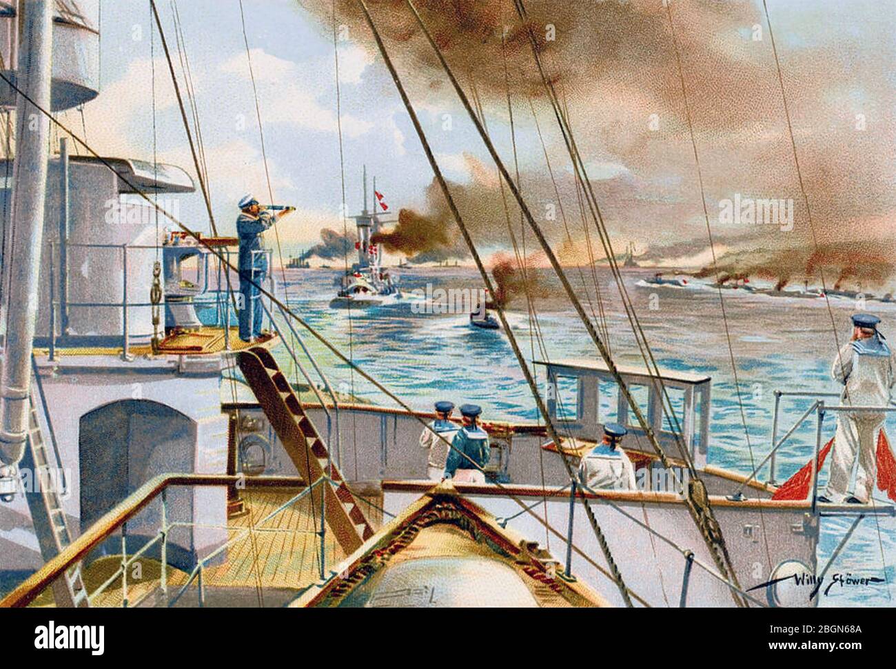 LA MARINE ALLEMANDE IMPÉRIALE sur les manoeuvres en 1899 Banque D'Images