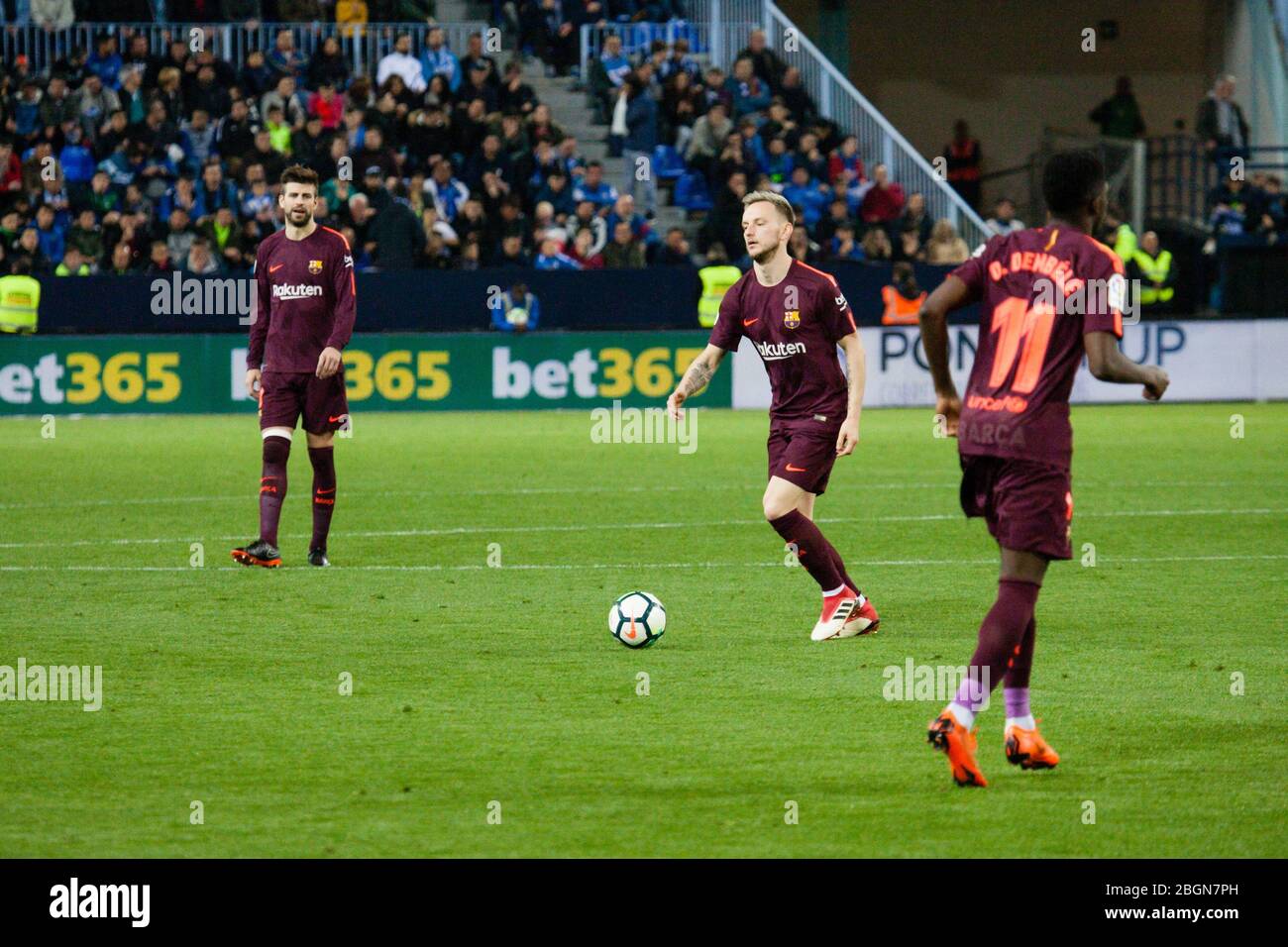 Málaga, Espagne. 18 mars 2018. La Liga Match Málaga C.F. - FC Barcelone Banque D'Images