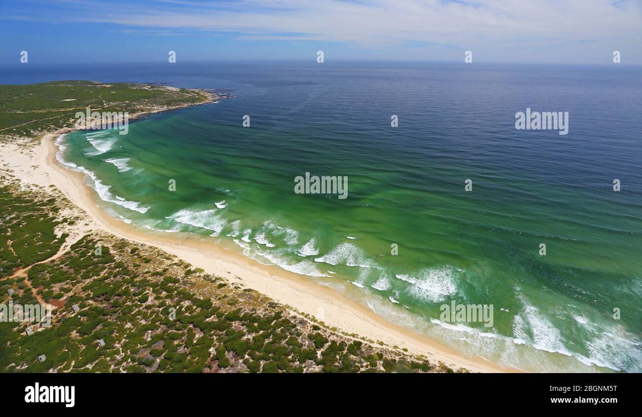 Photo aérienne de l'embouchure de la rivière Bot près de Kleinmond Banque D'Images