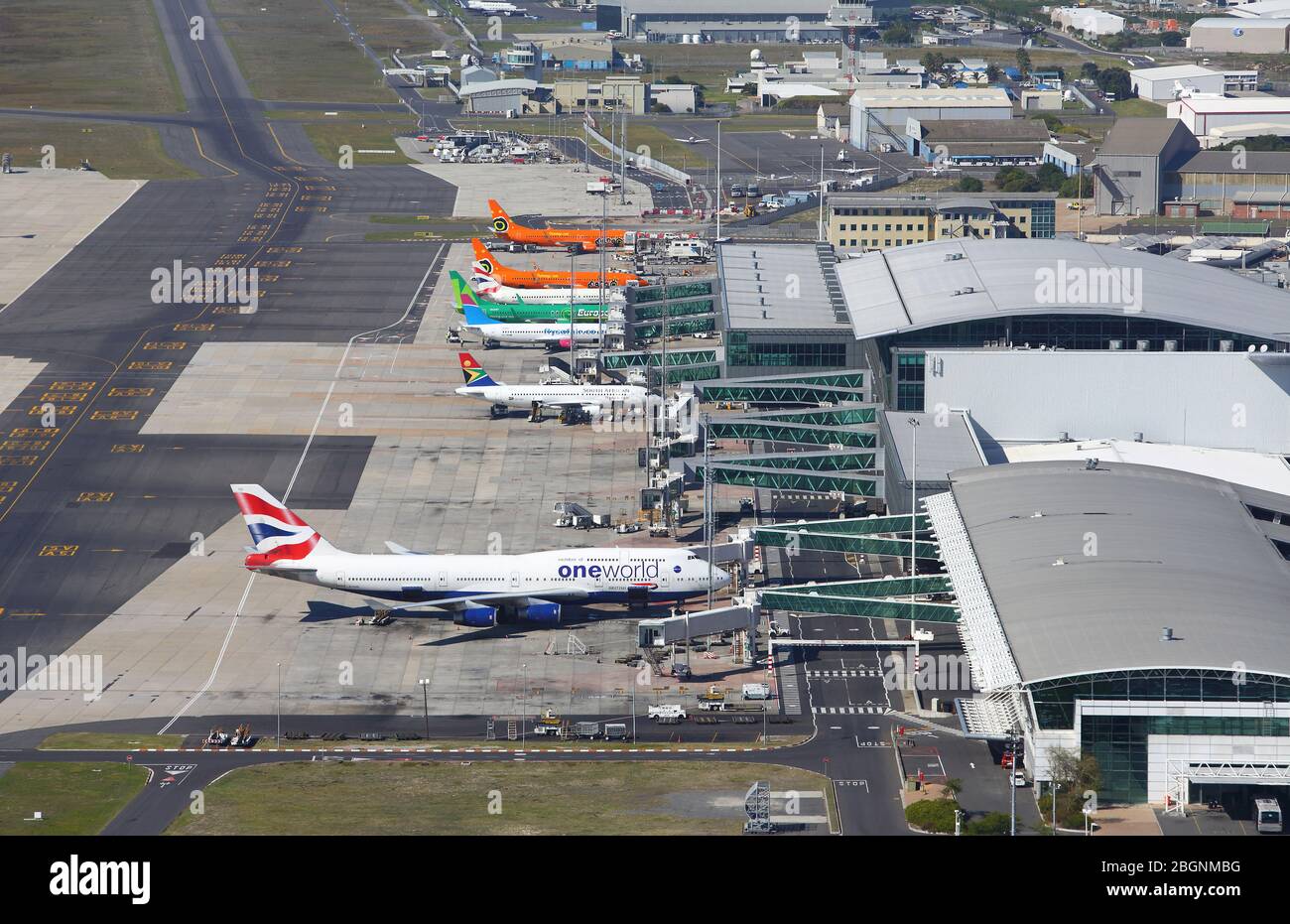 Photo aérienne de l'aéroport international du Cap Banque D'Images