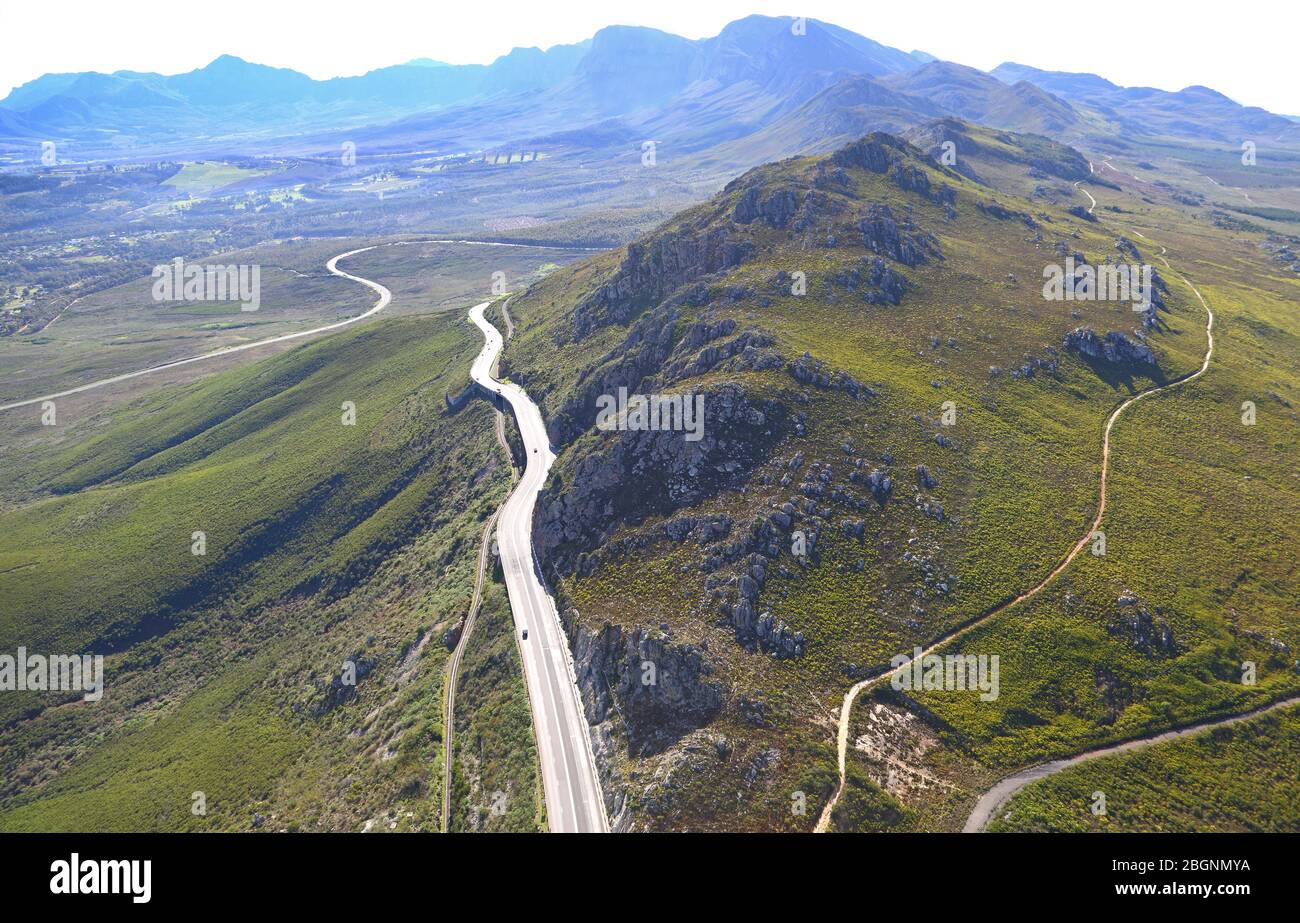 Photo aérienne du Pass de Sir Lowry Banque D'Images