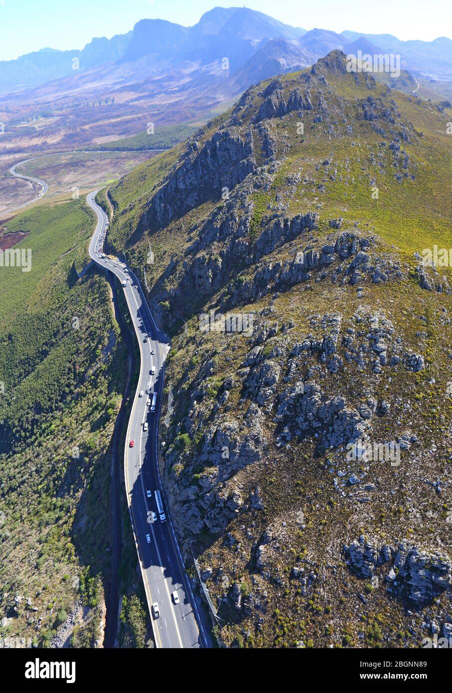 Photo aérienne du Pass de Sir Lowry Banque D'Images