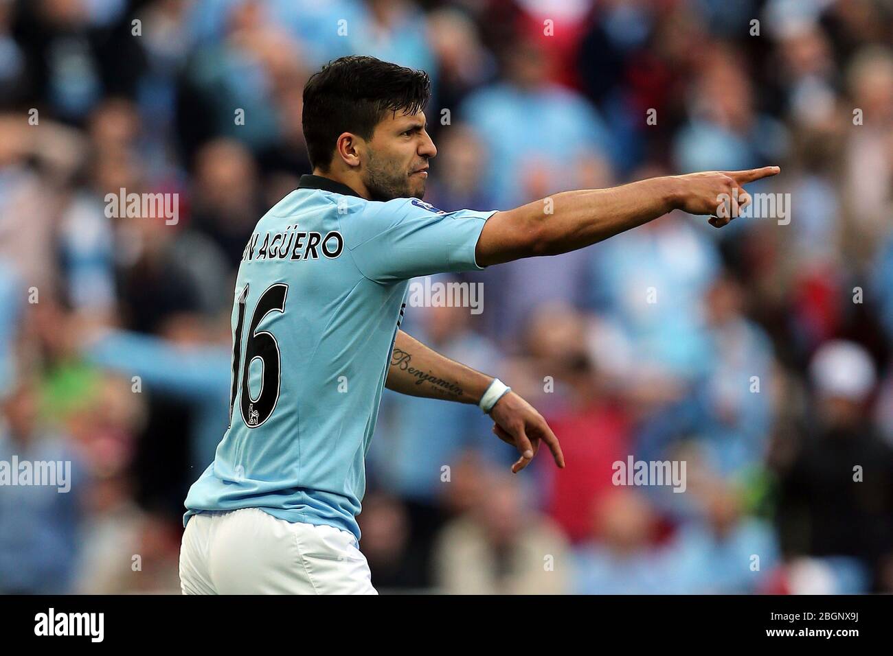 LONDRES, ANGLETERRE Sergio Aguero de Manchester City lors du match final de la coupe FA avec Budweiser entre Manchester City et Wigan Athletic au stade Wembley à Londres le samedi 11 mai 2013 (crédit: MI News) Banque D'Images