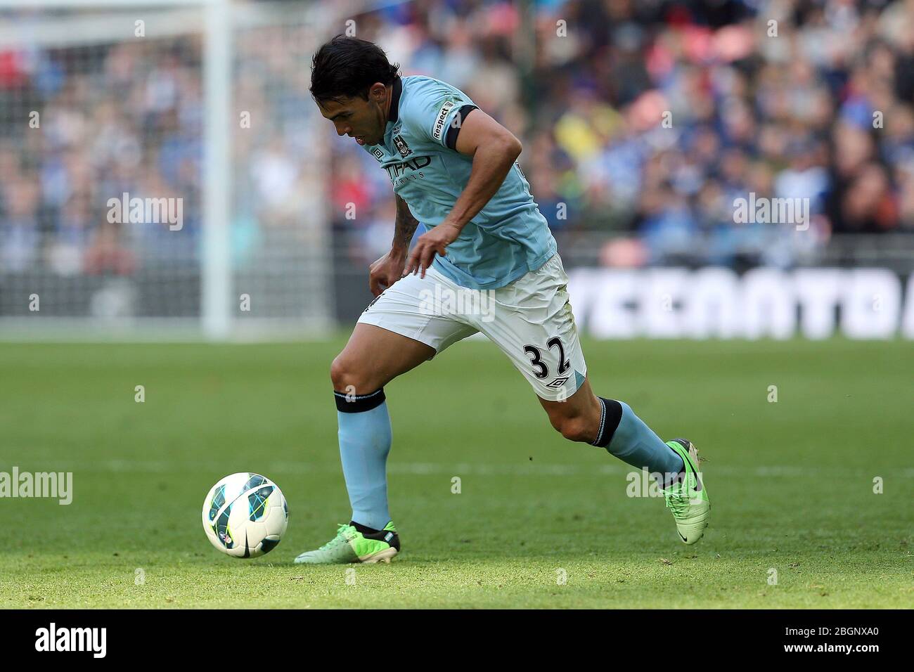 LONDRES, ANGLETERRE Carlos Tevez de Manchester City lors du match final de la coupe FA avec Budweiser entre Manchester City et Wigan Athletic au stade Wembley à Londres le samedi 11 mai 2013 (crédit: MI News) Banque D'Images