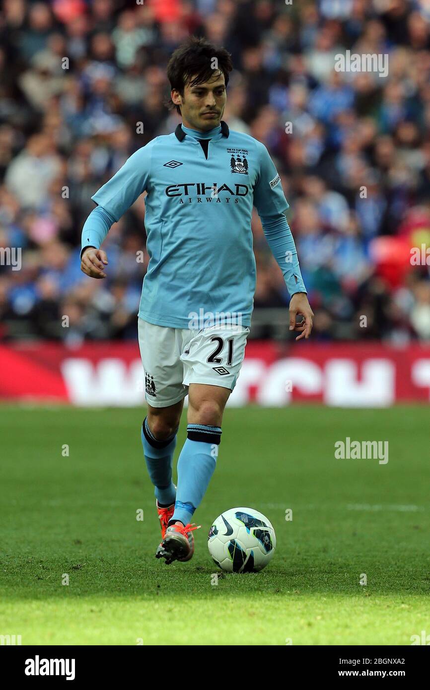 LONDRES, ANGLETERRE David Silva de Manchester City lors du match final de la FA Cup avec Budweiser entre Manchester City et Wigan Athletic au stade Wembley à Londres le samedi 11 mai 2013 (Credit: MI News) Banque D'Images