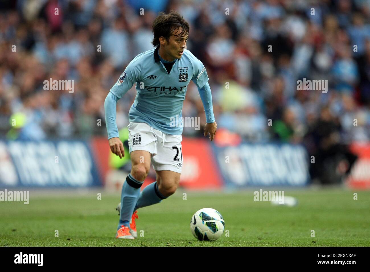 LONDRES, ANGLETERRE David Silva de Manchester City lors du match final de la coupe FA avec Budweiser entre Manchester City et Wigan Athletic au stade Wembley à Londres le samedi 11 mai 2013. (Crédit: Mi News) Banque D'Images