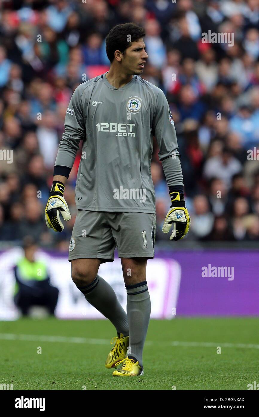 LONDRES, ANGLETERRE Joel Robles de Wigan lors du match final de la coupe FA avec Budweiser entre Manchester City et Wigan Athletic au stade Wembley à Londres le samedi 11 mai 2013. (Crédit: Mi News) Banque D'Images