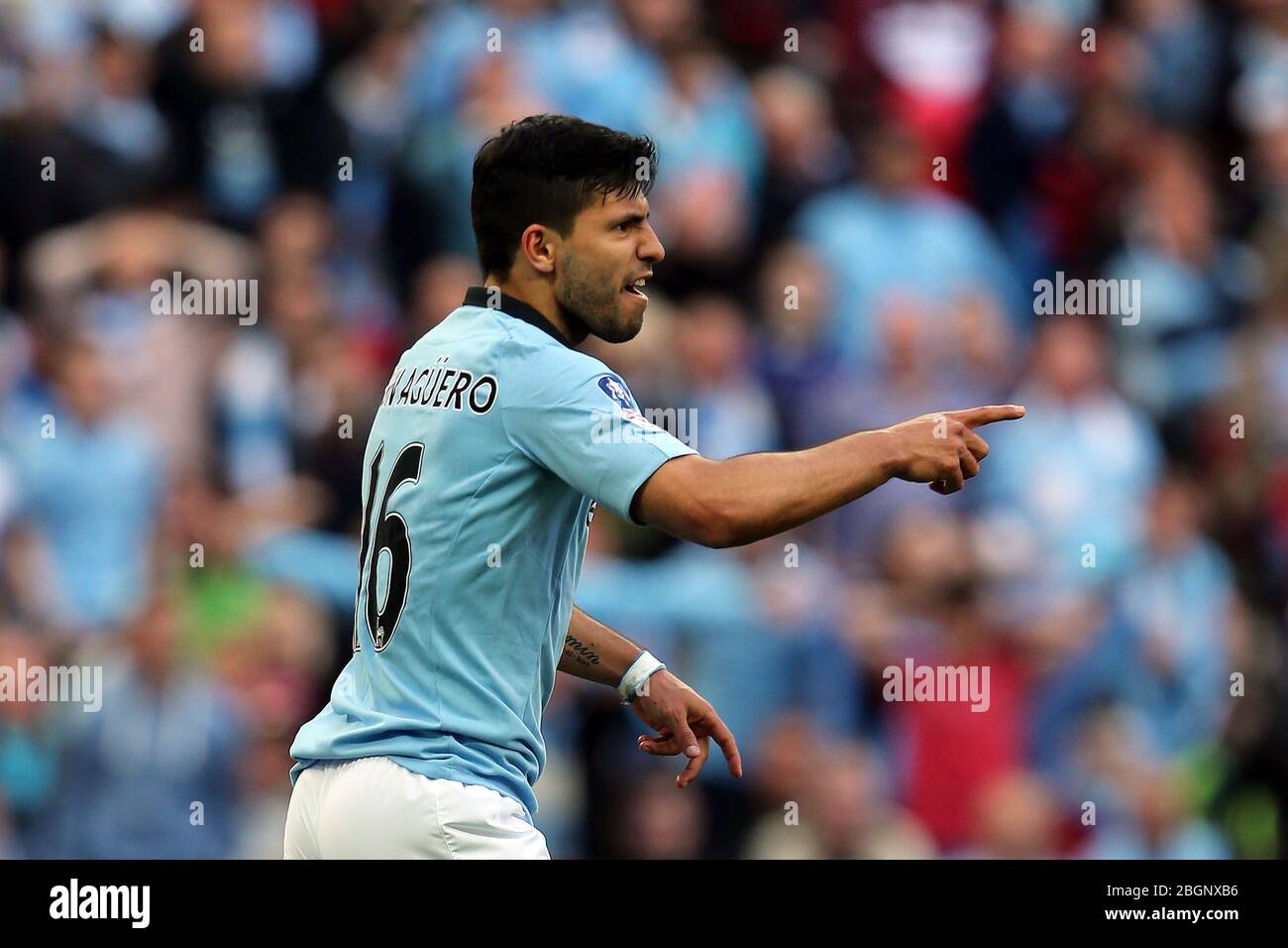 LONDRES, ANGLETERRE Sergio Aguero de Manchester City lors du match final de la coupe FA avec Budweiser entre Manchester City et Wigan Athletic au stade Wembley à Londres le samedi 11 mai 2013 (crédit: MI News) Banque D'Images