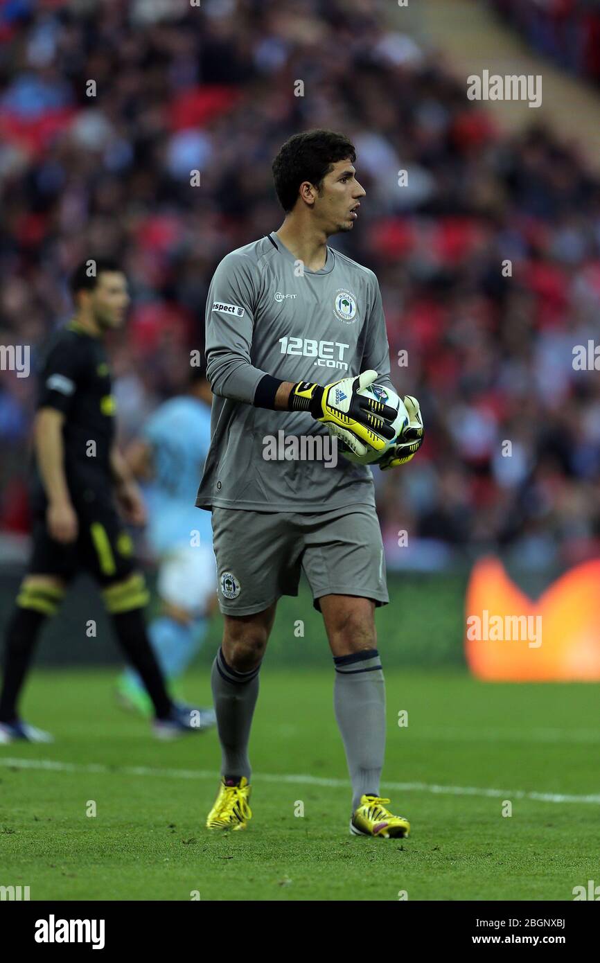 LONDRES, ANGLETERRE Joel Robles de Wigan lors du match final de la coupe FA avec Budweiser entre Manchester City et Wigan Athletic au stade Wembley à Londres le samedi 11 mai 2013. (Crédit: Mi News) Banque D'Images