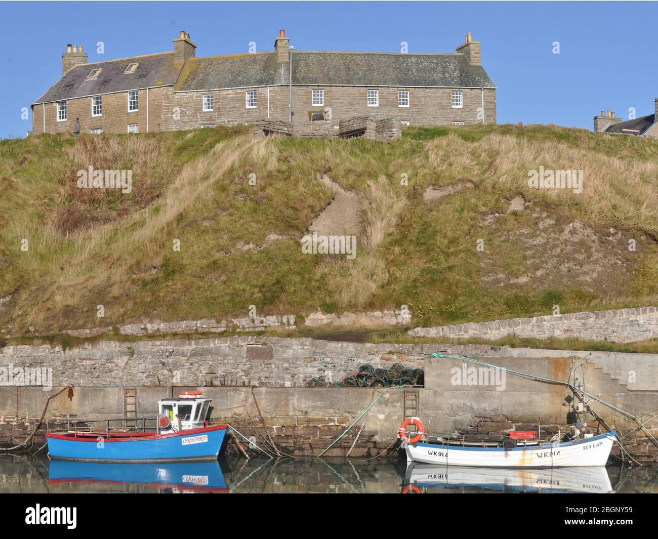 Bateaux de pêche, port de Keiss, Caithness, Écosse, Banque D'Images
