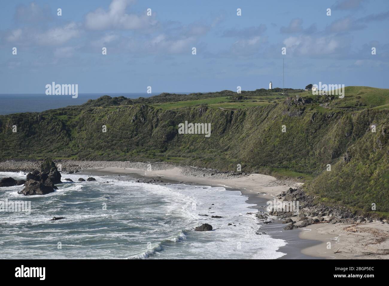 Falaises et plage au Cap Foulwind Nouvelle-Zélande Banque D'Images