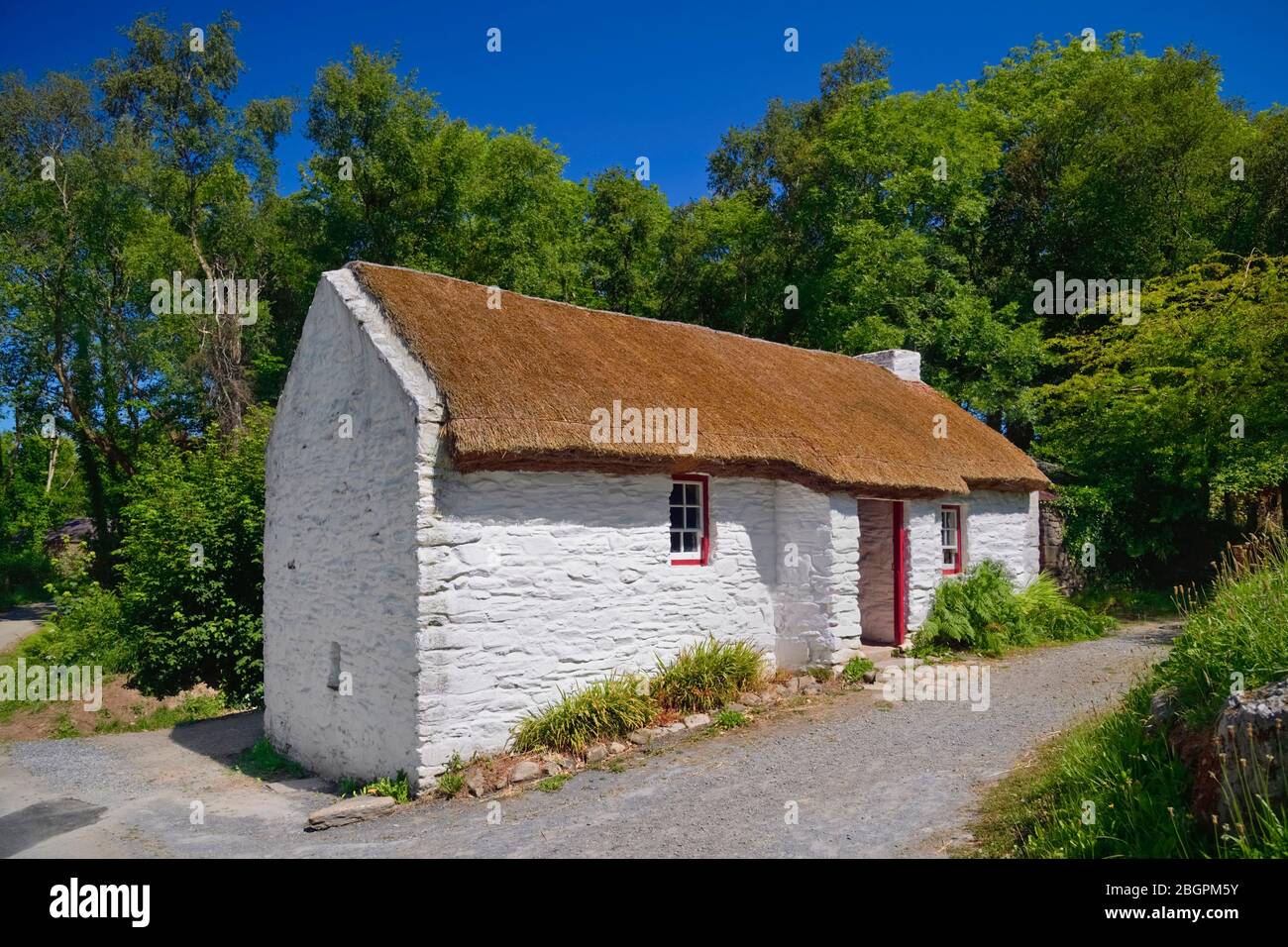 Irlande, County Down, Cultra, Ulster Folk and Transport Museum, Cruckaclady Farmhouse. Banque D'Images