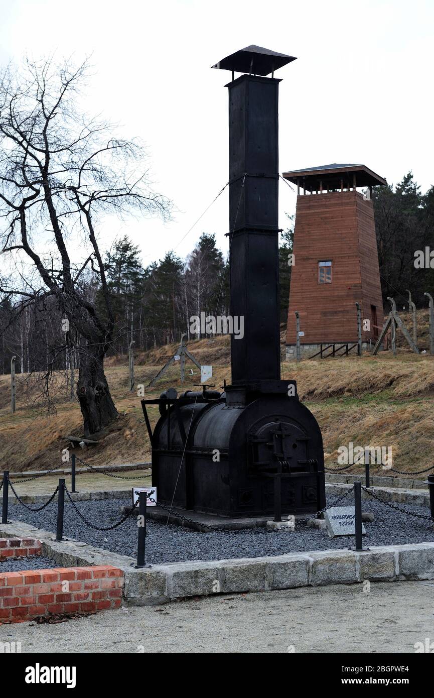 Camp de concentration nazi allemand, extermination en Pologne occupée, camp de concentration Hitler, camp d'extermination en Pologne occupée allemande, allemand, camp de concentration, mort allemande Gross-Rosen, dolnoslaskie, pologne, camp de concentration nazi, Gross-Rosen près de Strzegom, rogoznica, dolnoslaskie, pologne, europe, dolnoslaskie, pologne, europe, concentration nazie allemande, camp, historique, deux, guerre, photo de Kazimierz Jurewicz, production de gaz "Tabun" par l'entreprise IG Farben dans le camp de KL Gross Rosen, photo Kazimierz Jurewicz, meurtre raciste anti-polonais allemand Banque D'Images