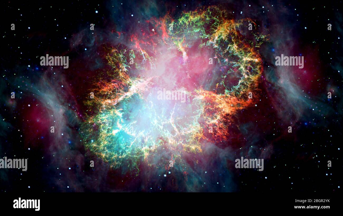 La nébuleuse de crabe est un vestige de supernova dans la constellation du Taureau. Éléments de cette image fournie par la NASA Banque D'Images