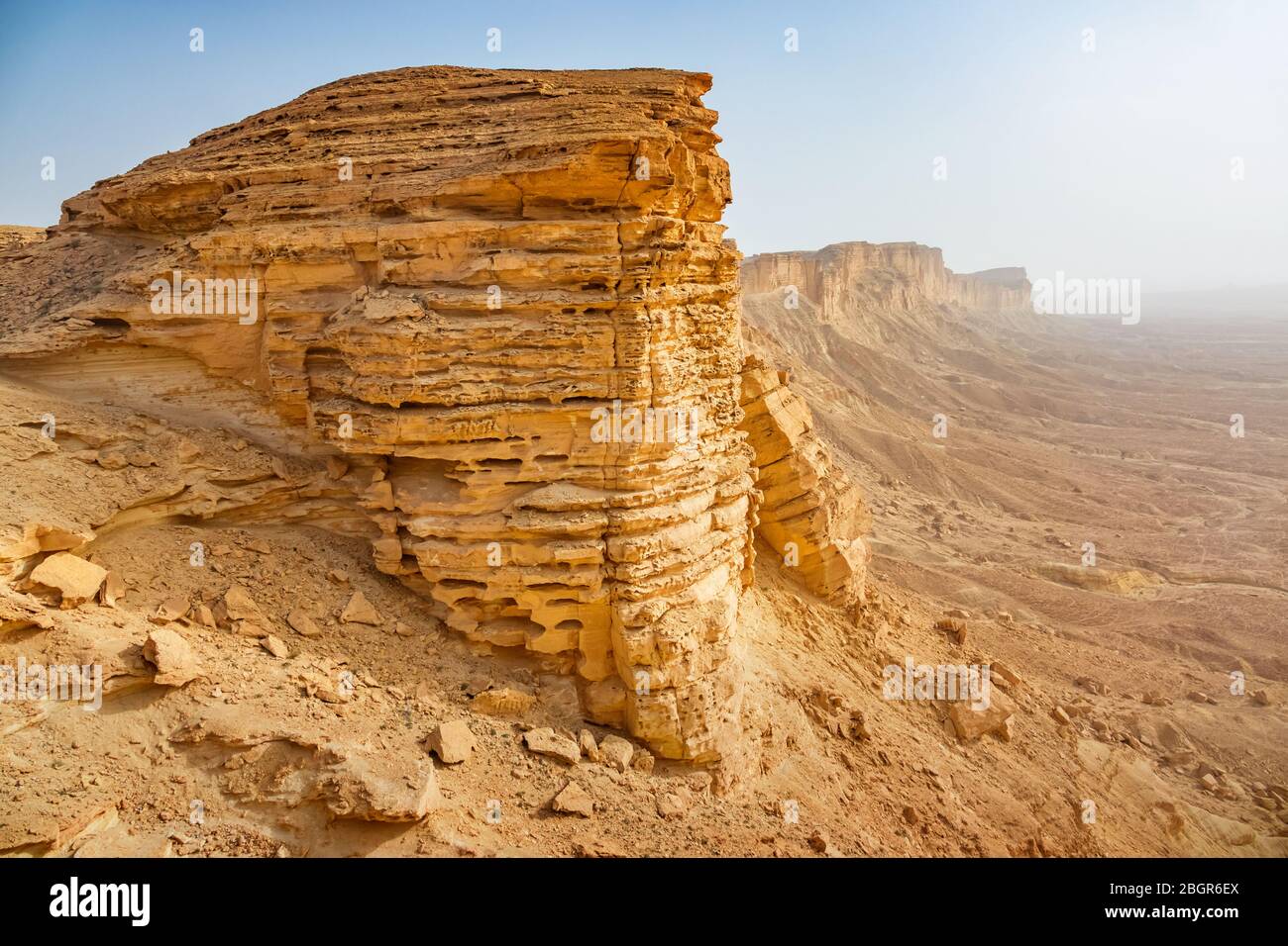 La périphérie du monde (Jebel Fihrayn), escarpement spectaculaire au nord-ouest de Riyad, Arabie Saoudite. Banque D'Images