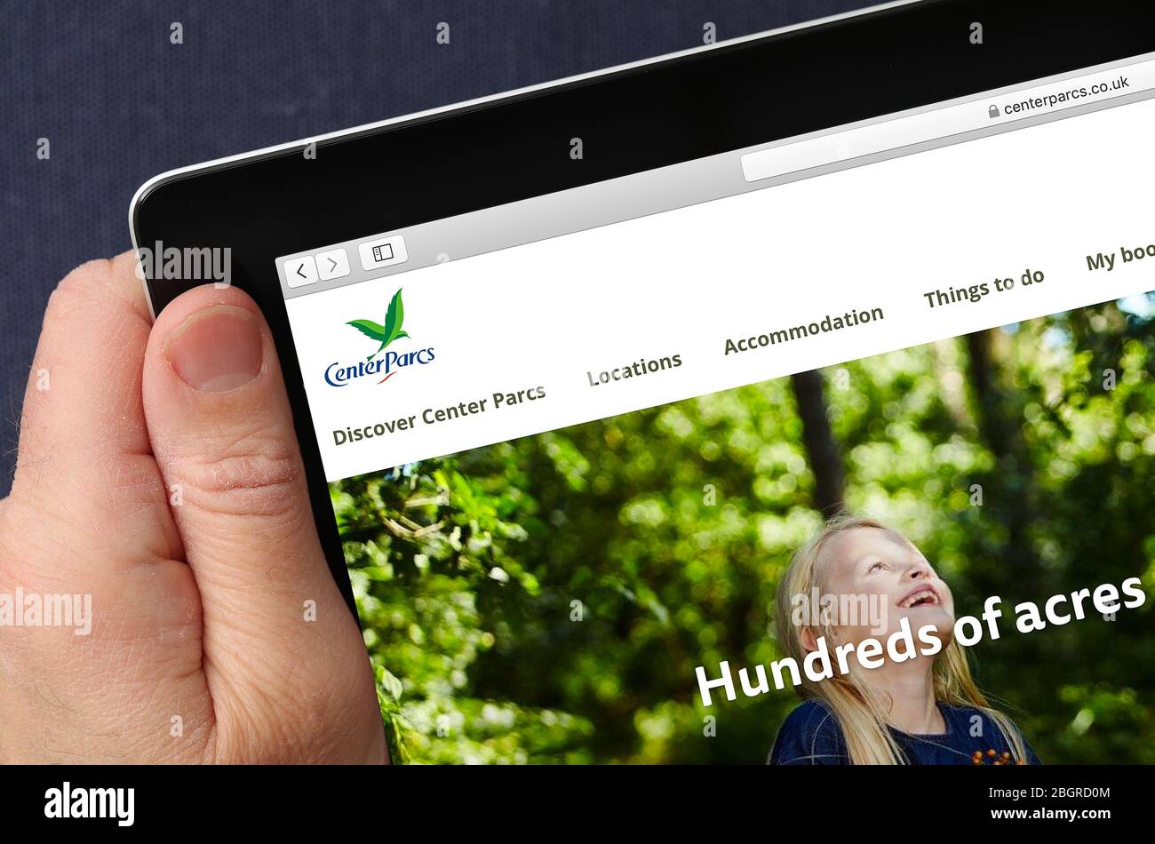 Centre Parcs sur un iPad Banque D'Images