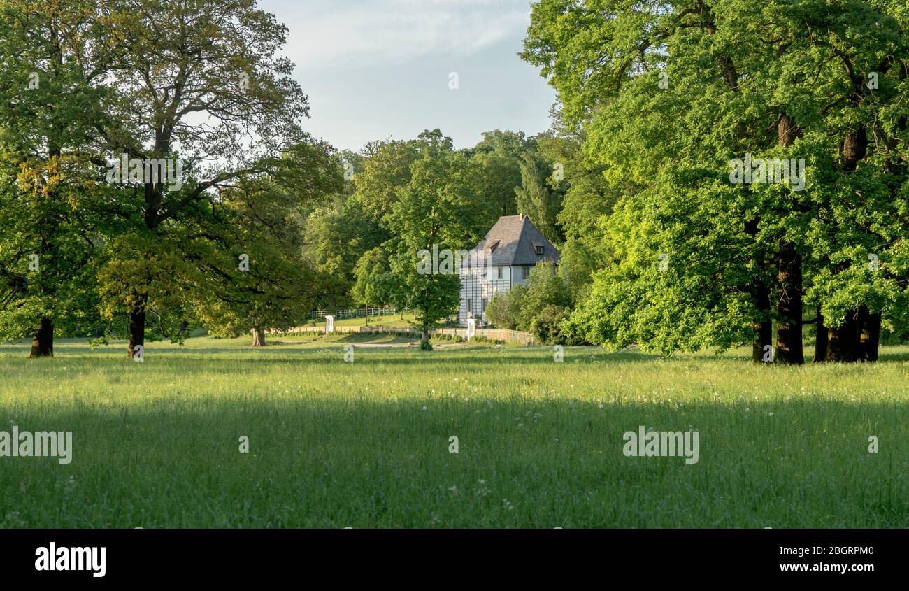 Maison historique de jardin de Johann Wolfgang von Goethe à Weimar Banque D'Images