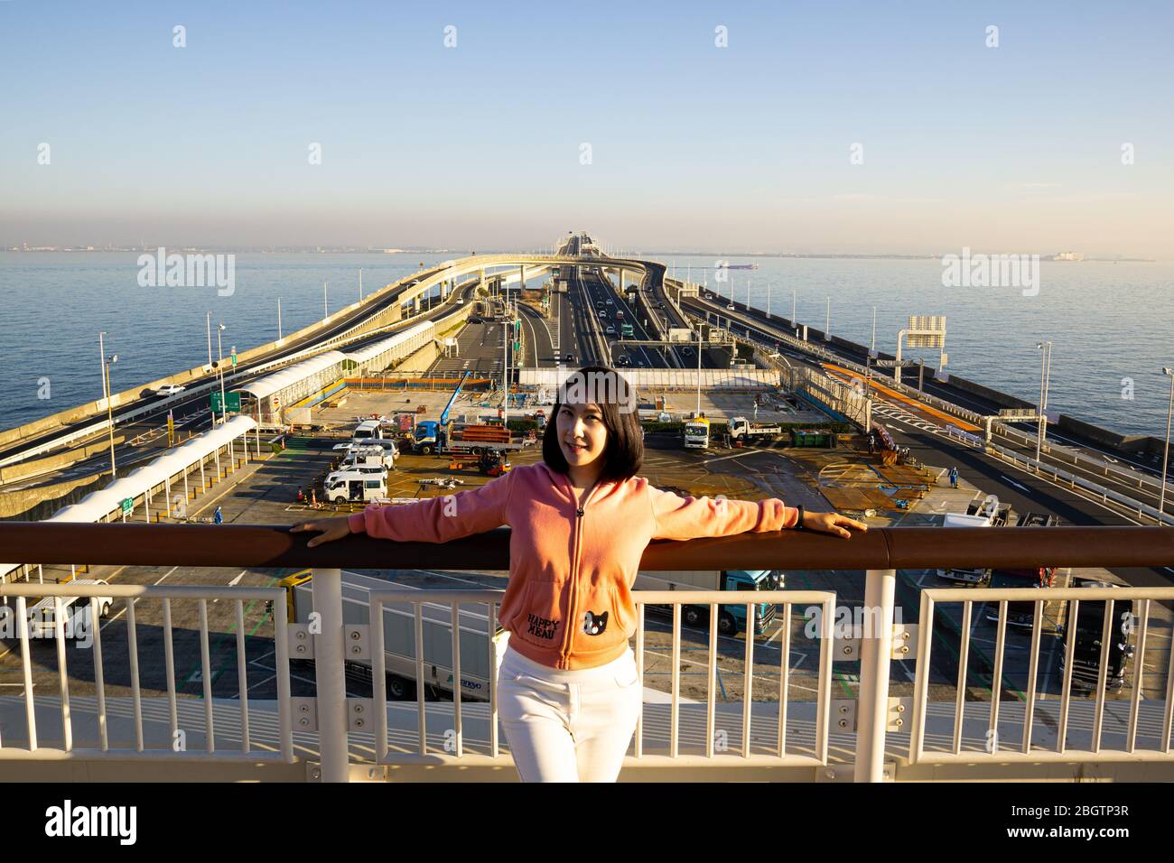 Tokyo Bay Aqua-Line est un tunnel sous-marin, de 4,4 km de long reliant Chiba et Tokyo, il a été élu comme '10 des plus grands tunnels du monde' par CNN en 20 Banque D'Images