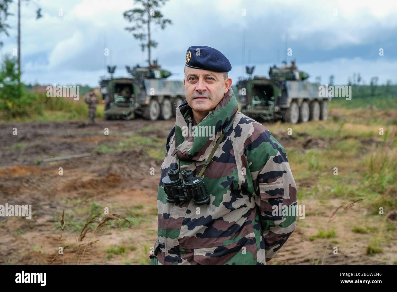 TAPA, ESTONIE - AOÛT 26 : commandant français de la mission Lynx, Viru, Tapa, Estonie le 26 août 2017 à Tapa, estonie. Banque D'Images