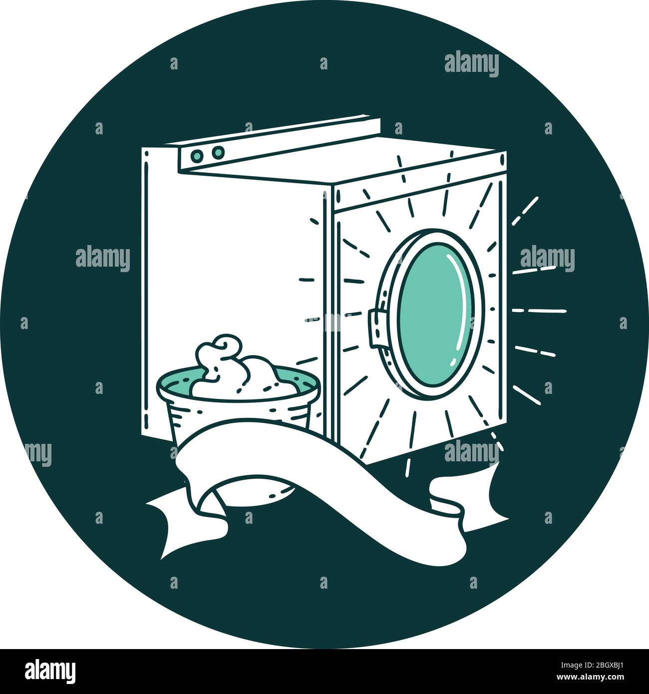 icône d'un lave-linge de style tatouage Illustration de Vecteur