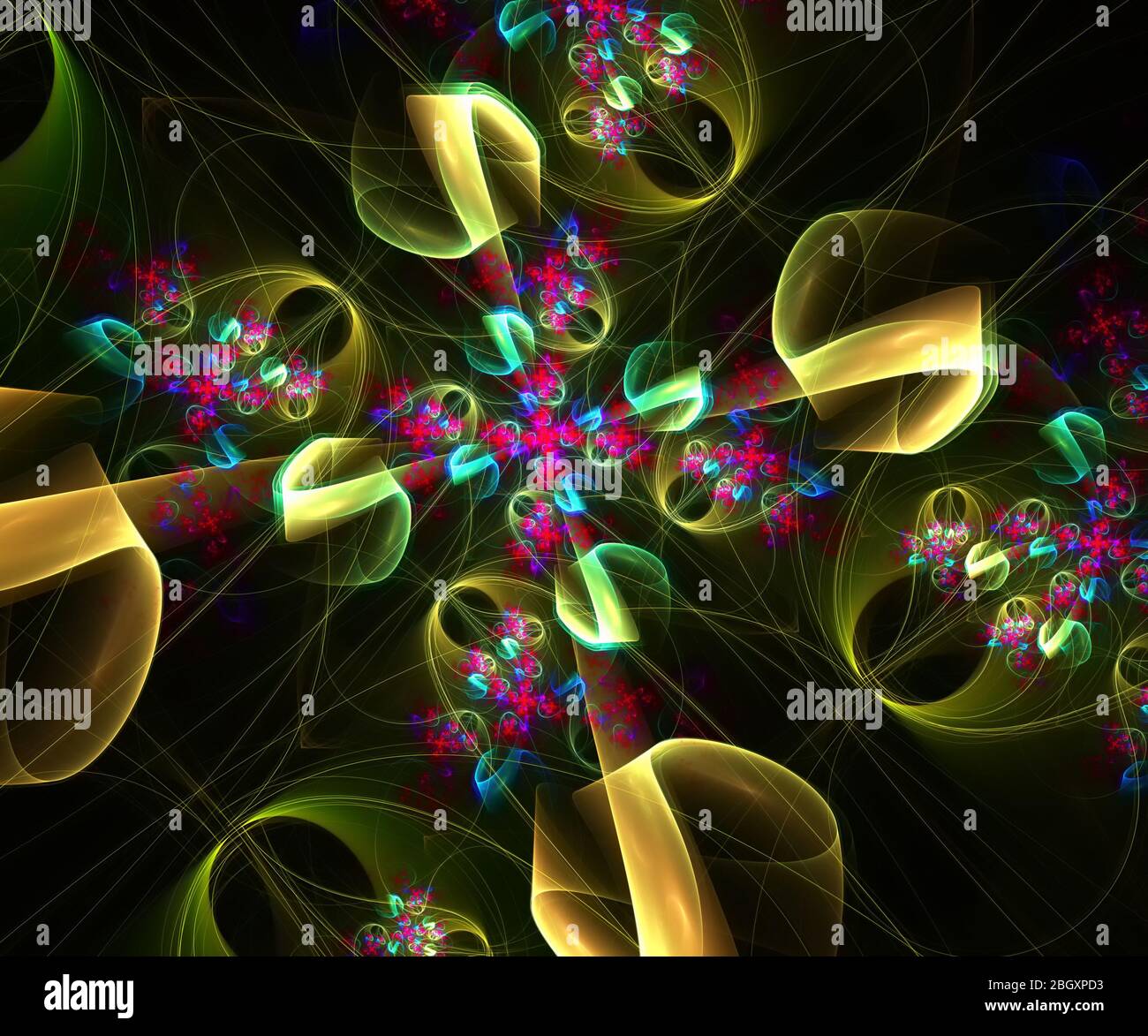 Art fractal couleur générée par ordinateur pour l'art créatif, design et de divertissement Banque D'Images