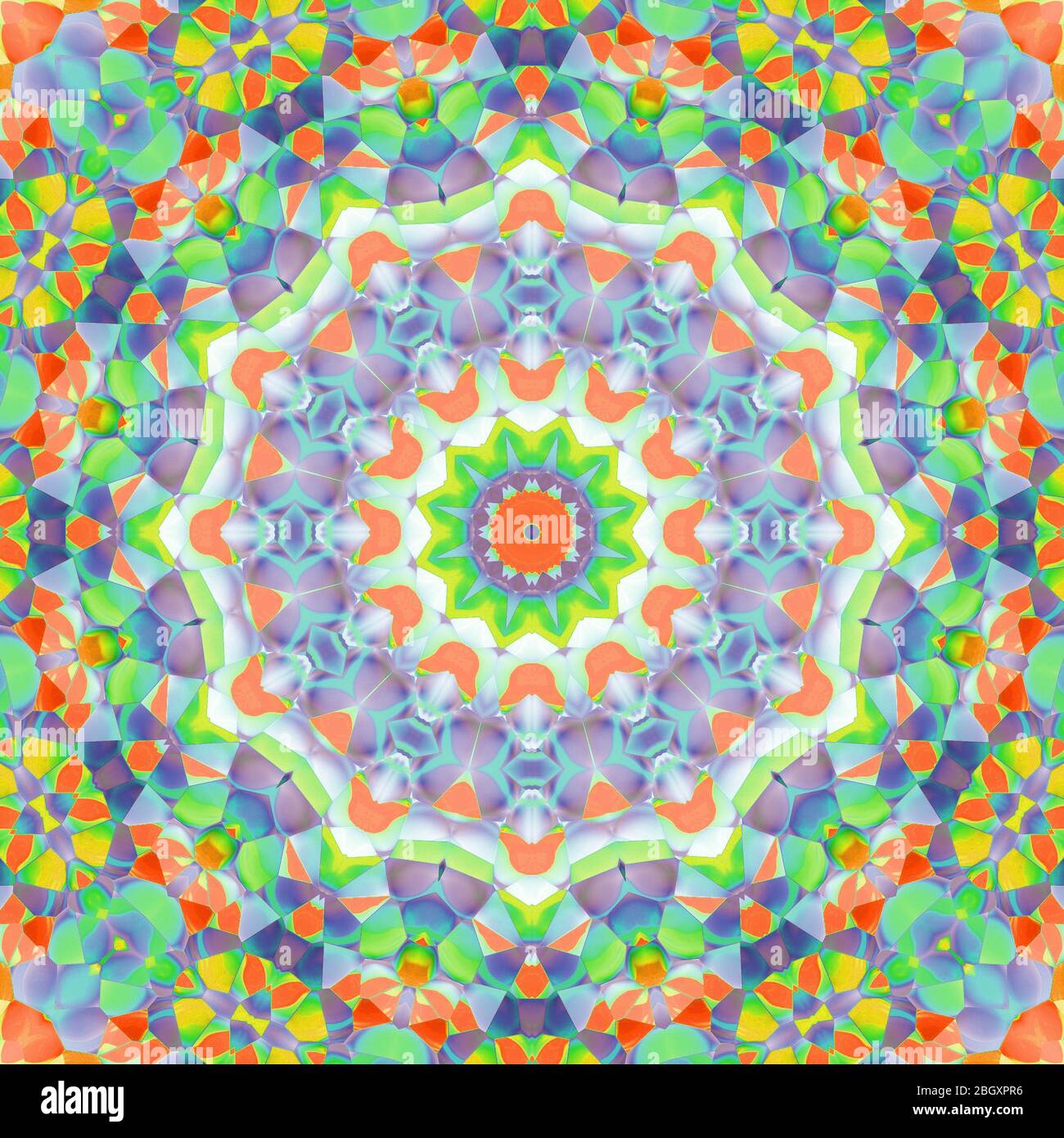 Élégant Mandala aux couleurs éclatantes. Beau papier peint décoratif. Banque D'Images