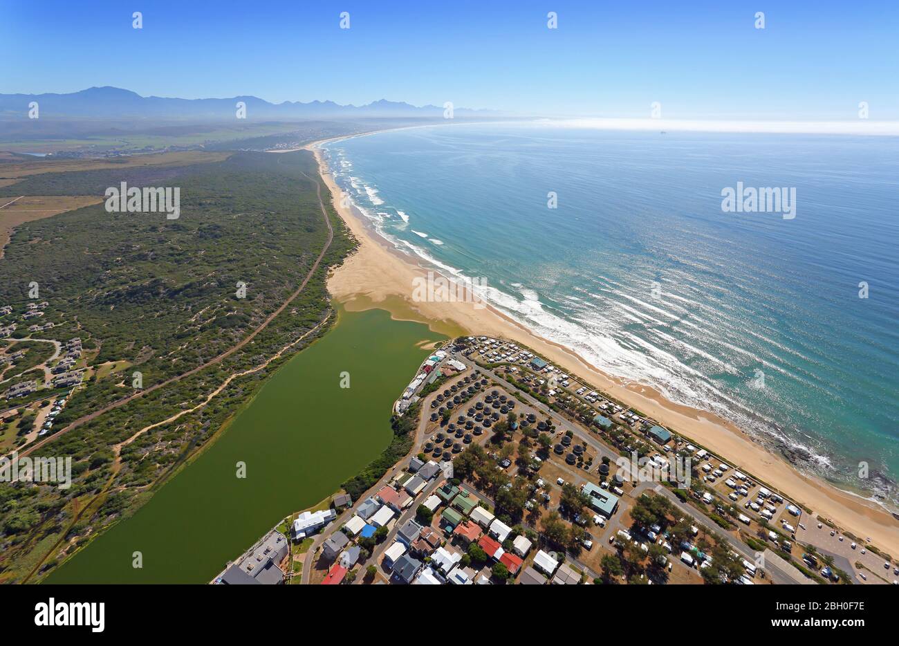 Photo aérienne de l'estuaire de Hartenbos Banque D'Images