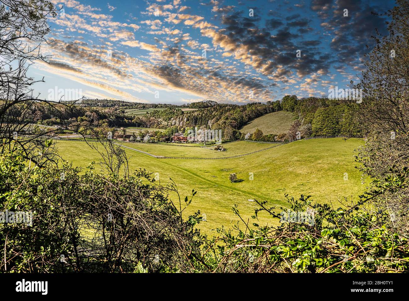 Les collines et vallées de printemps à Bucks au royaume-uni Banque D'Images