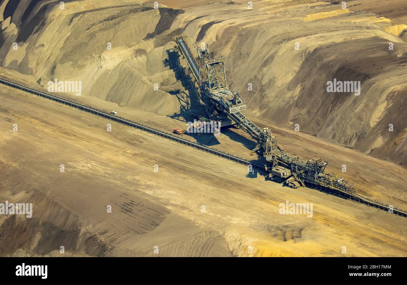 Fosse d'opencast Garzweiler, 11.04.2016, vue aérienne, Allemagne, Rhénanie-du-Nord-Westphalie, Garzweiler, Juechen Banque D'Images