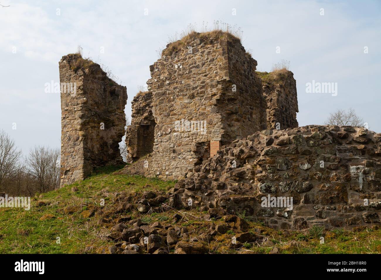 Ruines du château de Lochore Lochore Country Park près de Ballingry, Fife, Scotland Banque D'Images